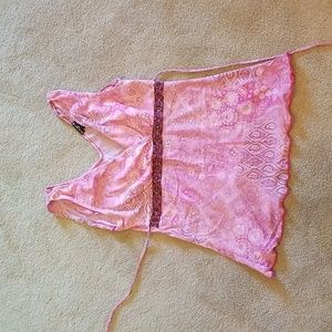 Pink paisley knit top